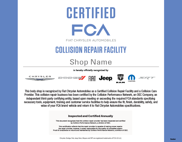 FCA Certified
