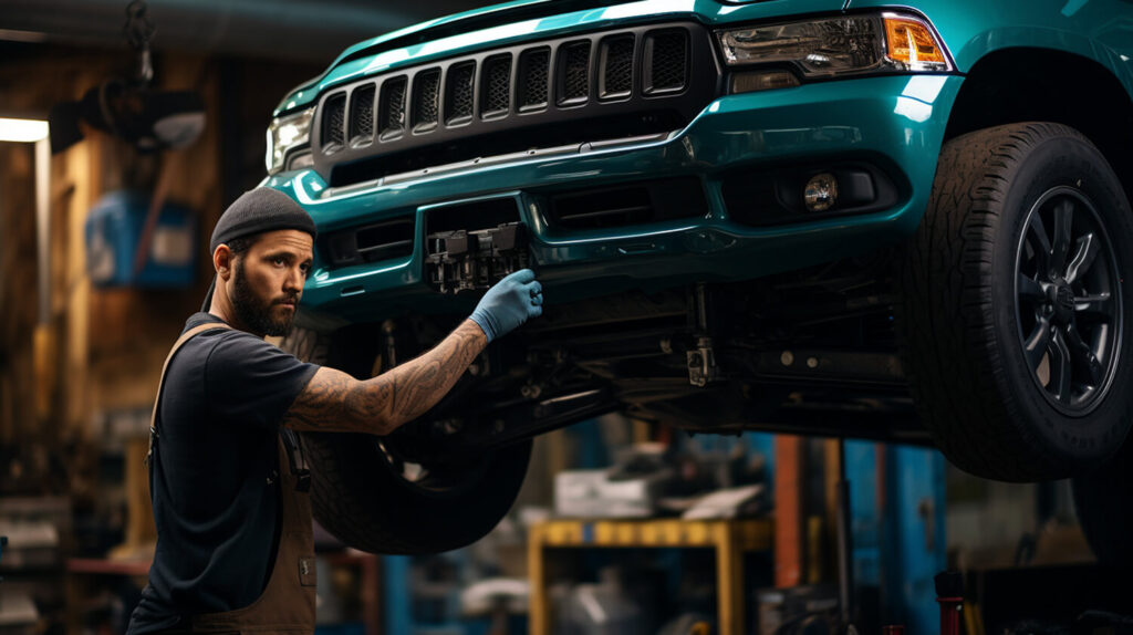 Featured-Blog Car on lift with auto mechanic inspecting a repair